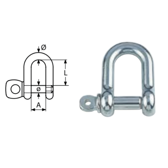 Screw Pin Stainless Steel D Shackles
