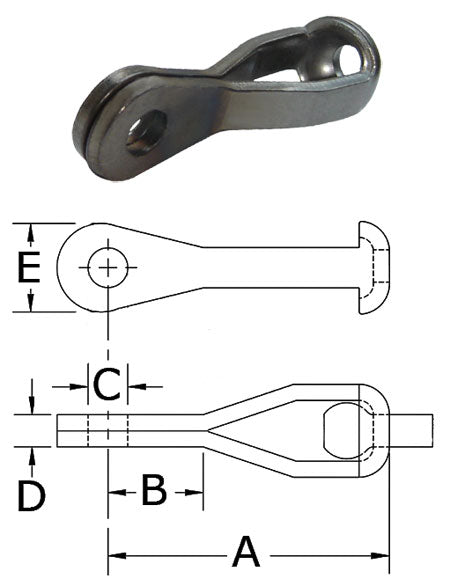 1.5mm AISI 304 Stainless Steel Strap Eye Terminal NAS1435E2 - 127.534.015
