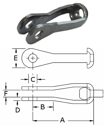 4mm AISI 304 Stainless Steel Strap Fork Terminal NAS1435K5 - 127.435.040