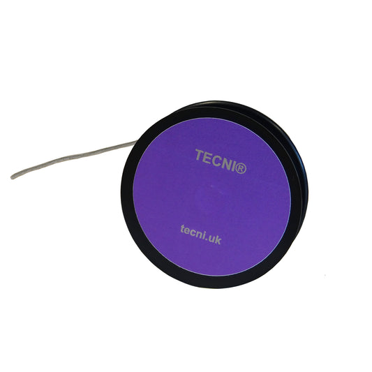 Photo of a reel of 1.2mm coated to 1.6mm clear pvc annealed stainless cable on a white background.