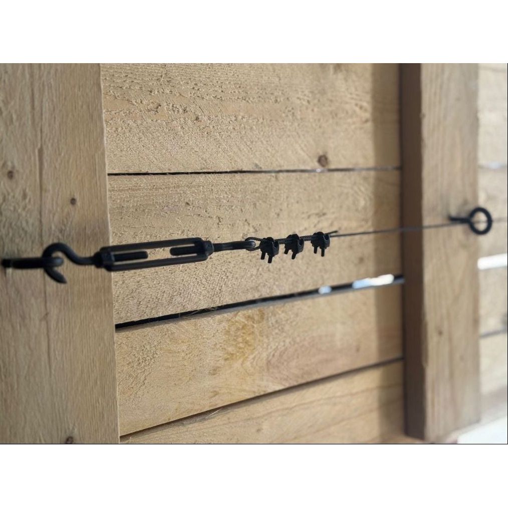 BLACK STAINLESS STEEL, 2MM BASIC TRELLIS, CABLE TENSIONER, CATENARY SYSTEM, BLACK WIRE ROPE, BLACK FITTINGS