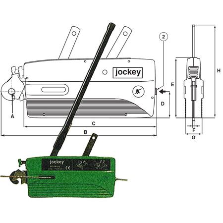 Tractel J3 Tirfor Lever operated Winch c/w 4.7mm dia x 10 mtr wire rope & Hook plus 2 Wire Slings & Operating Lever WLL: 300 kgs -: 203.101.003 .