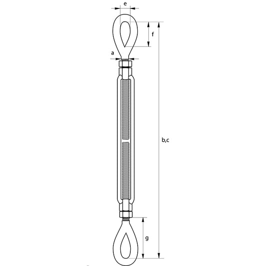 Turnbuckle Eye & Eye Drop Forged high tensile steel SAE 1035 or 1045