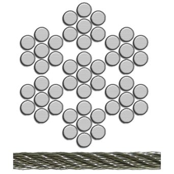 1mm 7x7 Galvanised Steel Wire Rope MBL 78 kgs - 503.000.010