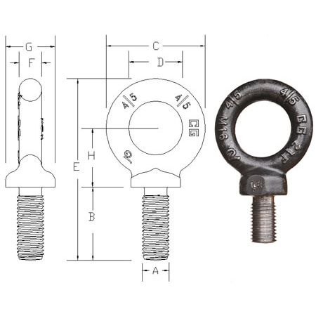Crosby® M-279 Metric Forged Shoulder Type Machinery Eye Bolts