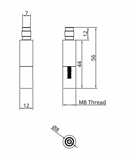 TECNI® Gripper TG2.5 - M8 Female Glider with locking cap, suitable for use with up to 2.5mm cable. Maximum WLL of 42kg when used with either Stainless Steel or Galvanised 7x7 construction TECNI® Wire Rope. - 170.025.001. .