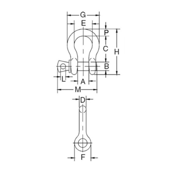 Crosby S209T Black Screw Pin Anchor Shackle