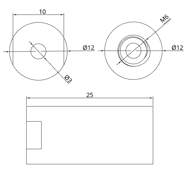 TECNI® Ceiling Attachment CA2.5 - M6 Female Thread for use with 2.5mm cable