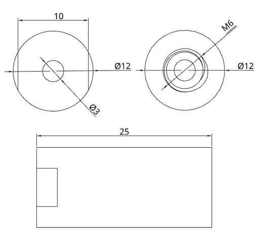 TECNI® Ceiling Attachment CA2.5 - M6 Female Thread for use with 2.5mm cable