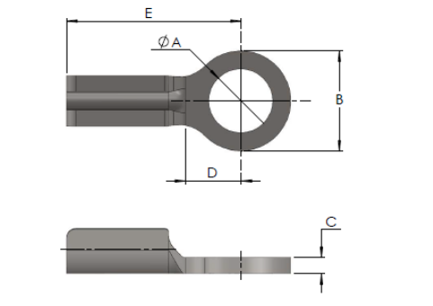1/16" (1.5mm) A2-AISI 304 Stainless Steel Eye Terminal with 0.26" (6.6mm) pin diameter - 100.201.102