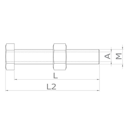 Gym Cable Wire Rope 1/2'' x 1 1/2'' UNC Threaded Hex Bolt - 117.170.023