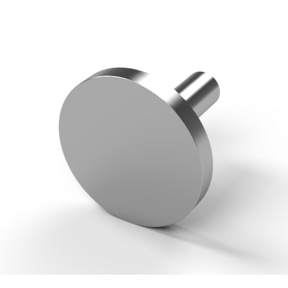 Picture of Stainless Steel Tecni Gym end stop fittings on white background.