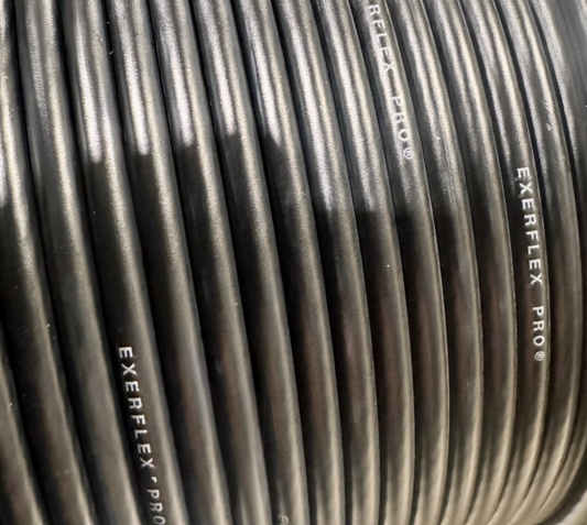 EXERFLEXPRO® 2.4mm (3/32") 7x19 Galvanised Steel Cable MBL 444 kgs (980 lbs) Black Nylon 11 Coated to 4mm (5/32") - 544.002.024 (Loos code: GF0947904).