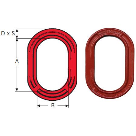 Masterlink with measurements labeled on a white background