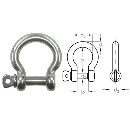 Stainless Steel Bow Shackles Screw Pin