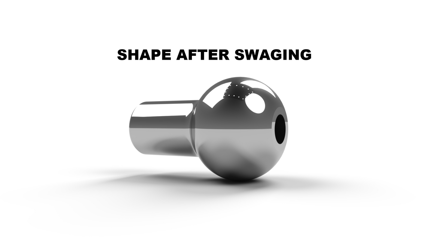 TECNI-GYM 6mm (1/4") AISI 316 Stainless Steel Single Shank Ball Terminal - 105.206.648.