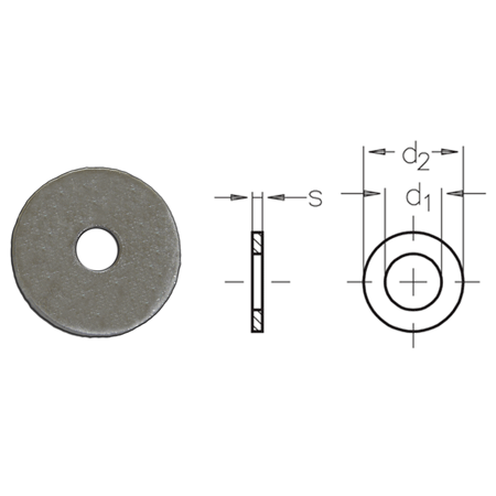 M8x26.5x2.5 A4-AISI 316 Stainless Steel Washer Din 440 R9 - 163.028.308