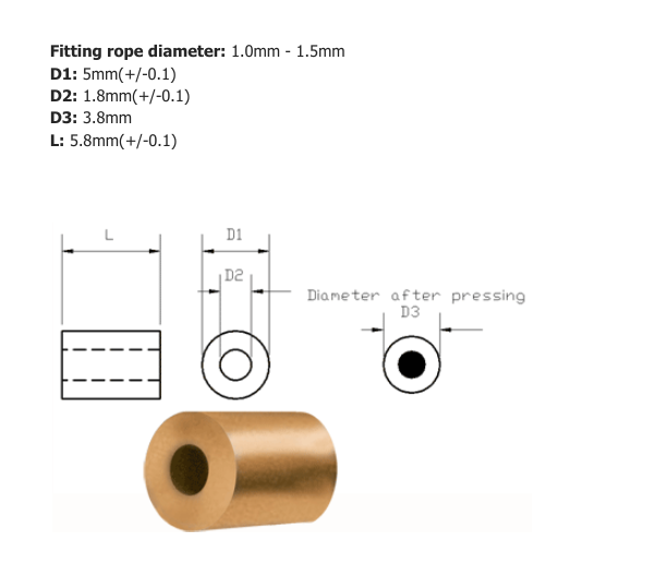 Code 1.5 TALURIT Copper Stop Ferrule - 100.320.015