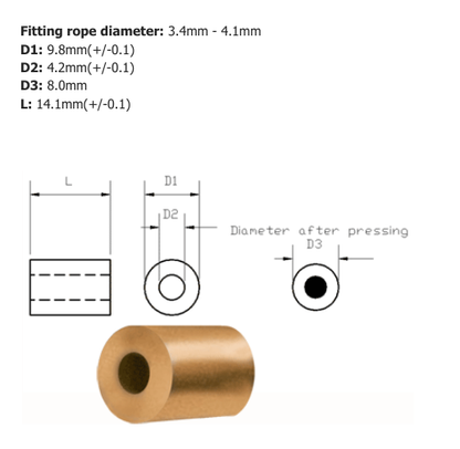 Code 4 TALURIT Copper Stop Ferrule - 100.320.040