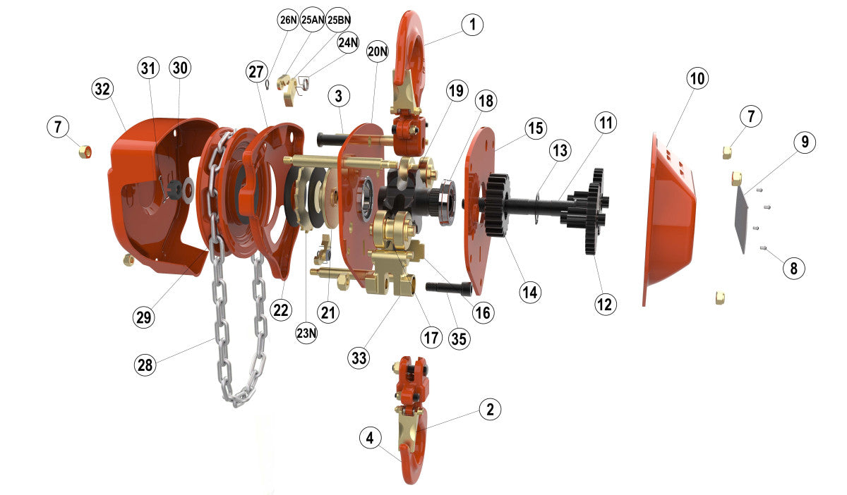 WH-C4 QP Chain hoist - 3mtr HOL