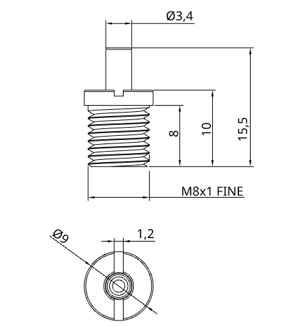 TECNI® Gripper TG1.2 M8 Fine Thread Glider for use with 1.2mm cable - 170.012.002