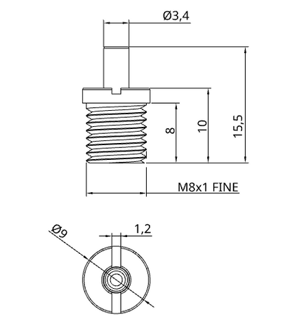 TECNI® Gripper TG1.2 M8 Fine Thread Glider for use with 1.2mm cable - 170.012.002