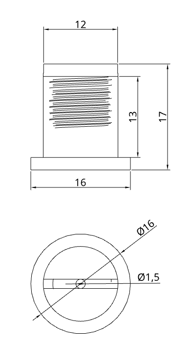 TECNI® Ceiling Attachment CA1.5 - 2 Part Ceiling Attachment suitable for 1.5mm cable - 175.015.001