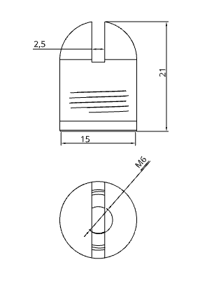 TECNI® Ceiling Attachment CA2 - 2 Part Static Ceiling Attachment for use with 2mm cable - 175.020.001