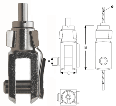 Type 15 Gripper, Jaw Gripper for use with 1.5mm cable - 193.000.167