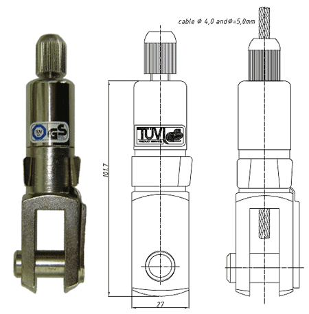 Type 50 Gripper, Jaw Gripper for use with 5mm cable - 393.006.901