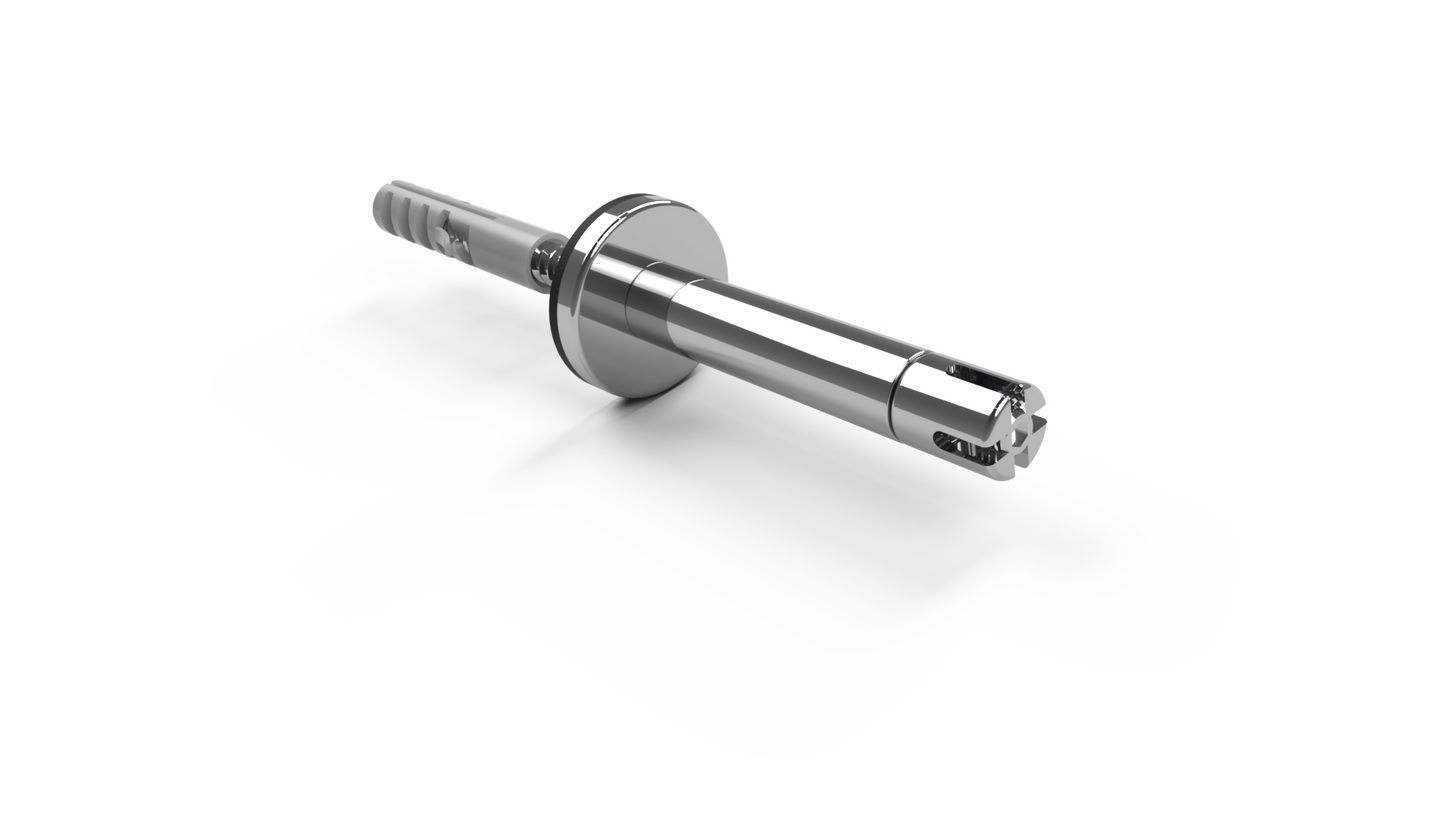 TECNI Stainless Steel MINI PRO Trellis Pillar with Multi Angle Cross Clip. 70mm from the wall. Supplied with Dual Screw and  Wall Plug - 208.025.070 .