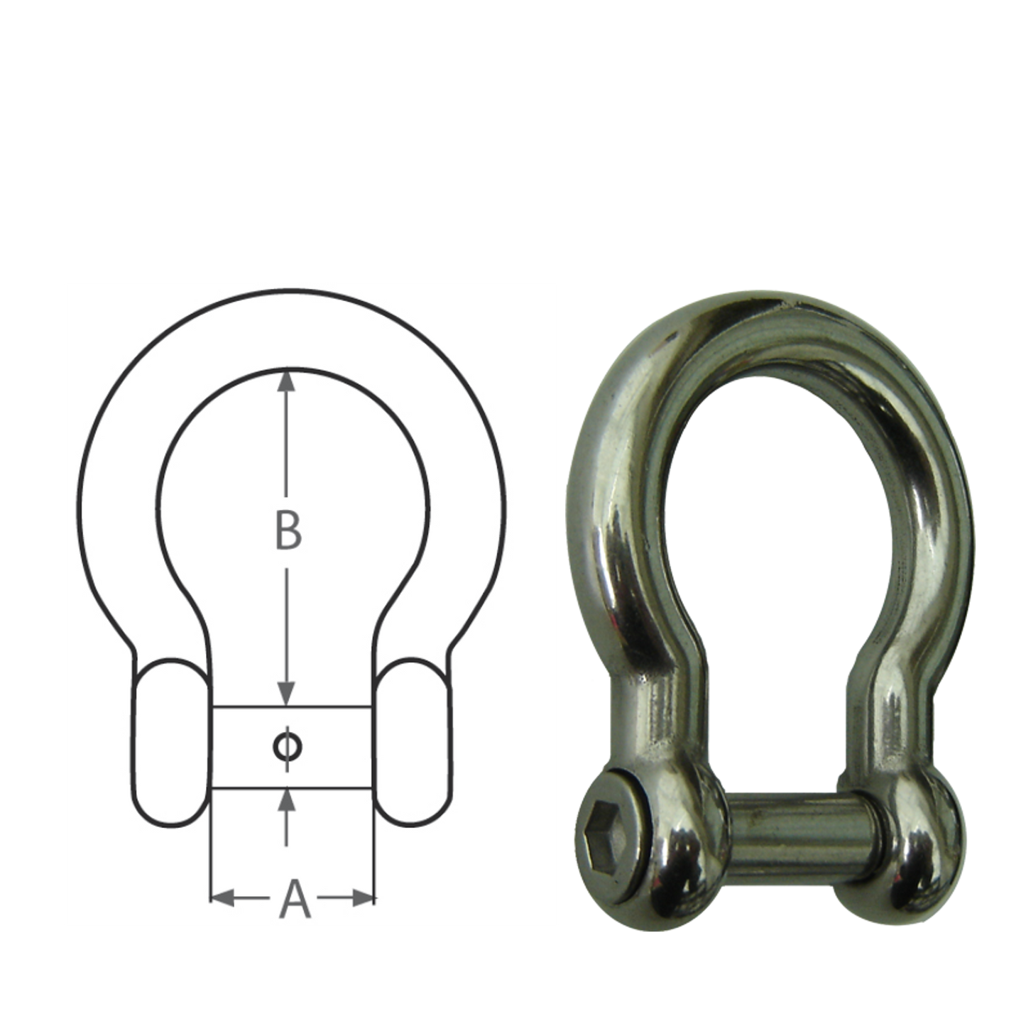 Stainless Bow Shackle Allen Pin