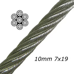 10mm 7x19 316 Stainless Steel Cable MBL 5795kgs - 604.000.100