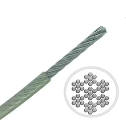 1.2mm 7x7 A4-AISI 316 Stainless Steel Cable MBL 82 kgs Clear Nylon Coated to 1.6mm - 643.000.012