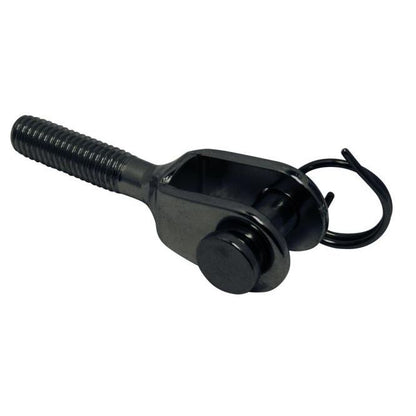 TECNI Black Stainless Steel threaded Jaw close up on  a white background