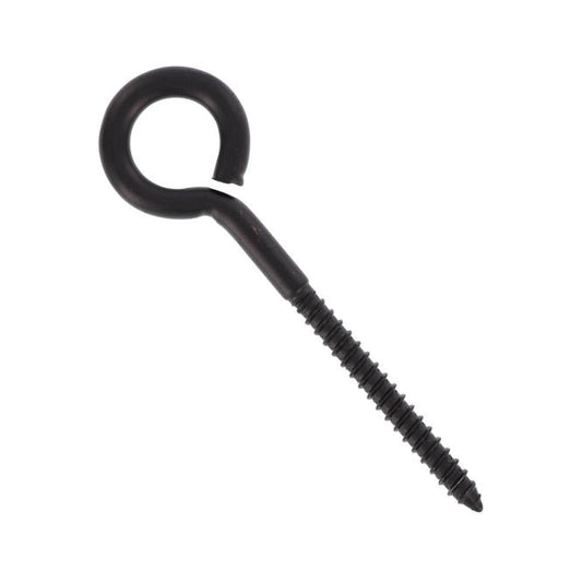 TECNI BLACK Stainless Steel screw eye fitting suitable for wood and brick installations in marine environments
