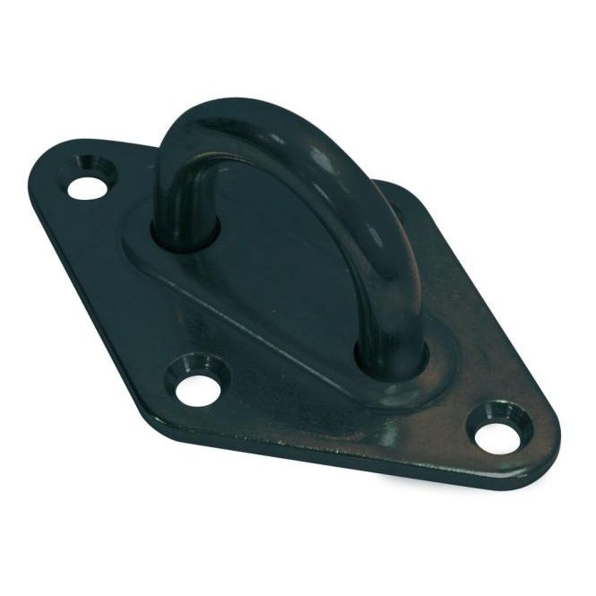 TECNI Black Stainless Steel diamond eye plate on a white background