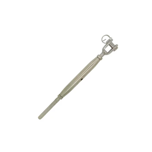 Photo of a singular jaw stud rigging screw on a white background showing different angles 