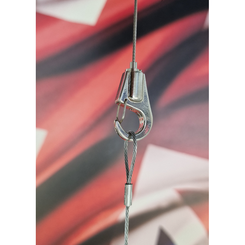 Metallic Silver Chrome Plated Hook Gripper system against a colorful abstract background 