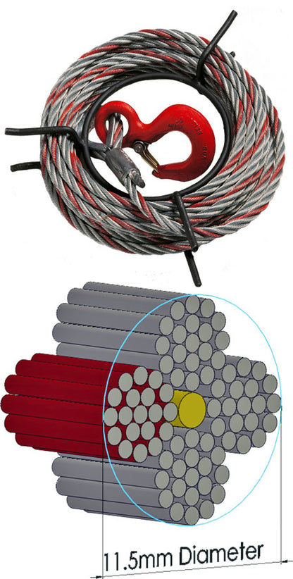 11.5mm Diameter Maxiflex Rope suitable for TU16 & T516 Tirfors