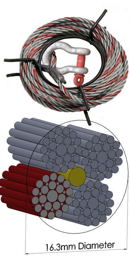 16.3mm Diameter Maxiflex Rope suitable for TU32 & T532 Tirfors