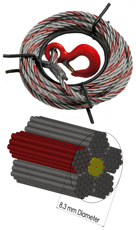 8.3mm Diameter Maxiflex Rope suitable for TU8 & T508 Tirfors