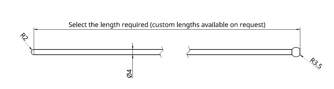 4mm Stainless Steel Plant Support Rod with Ball one end