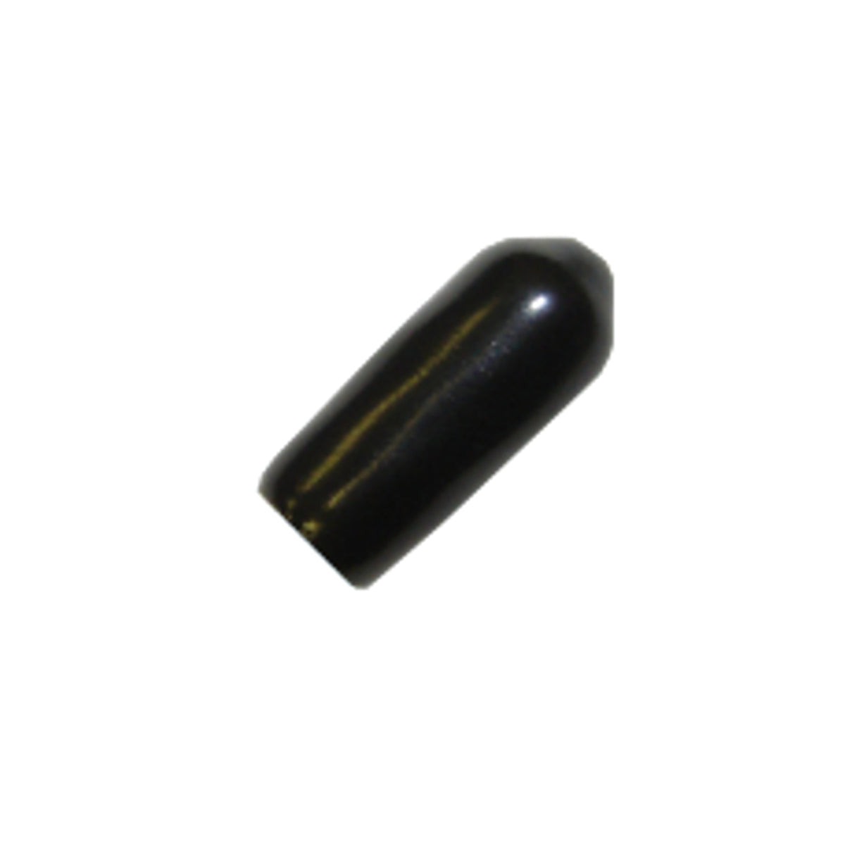 Product photo of a PVC end cap coloured black on a white background showing overall design