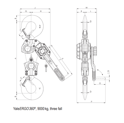 YaleERGO 360® Standard & UT Ratchet lever hoist