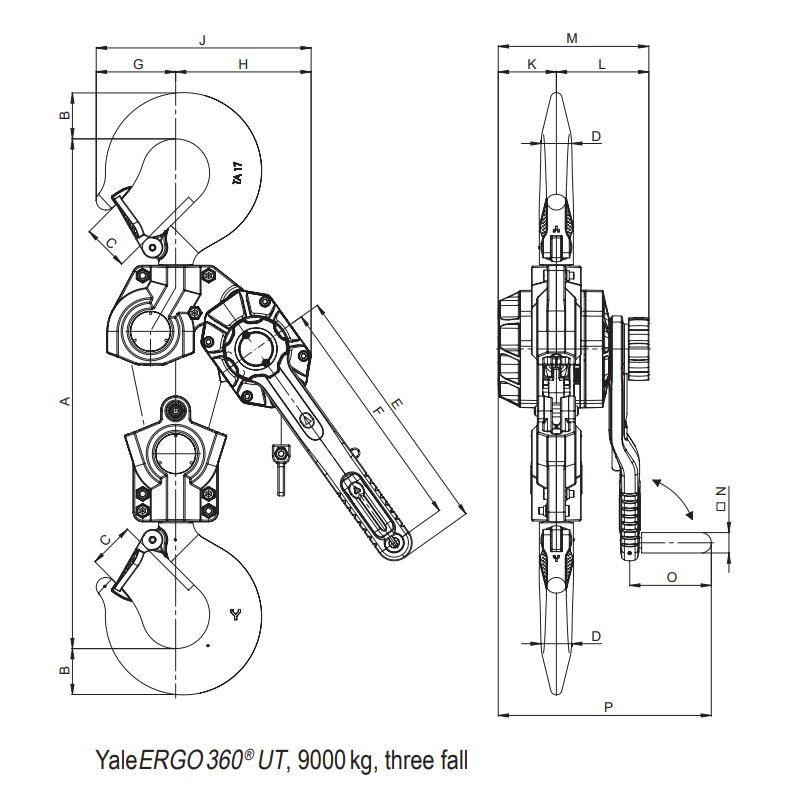 YaleERGO 360® Standard & UT Ratchet lever hoist