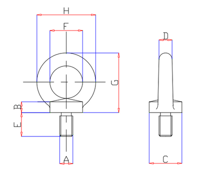 M8 A4-AISI 316L Stainless Steel Eyebolt DIN 580 Lifting Quality  WLL: 140 kgs - 308.580.008