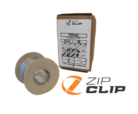 Zip-Clip Rize R200GG 200m reel of Galvanised wire compatible with KL50 10KG SWL - 113.200.010 .