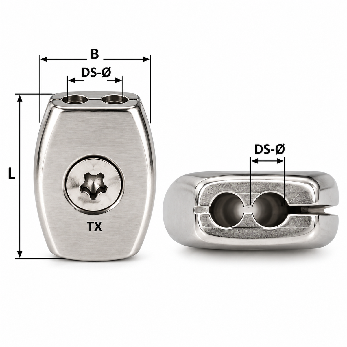 4mm A4-AISI 316 Stainless Steel Egg Shaped Wire Rope Clip - 208.391.404