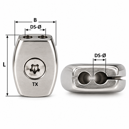 4mm A4-AISI 316 Stainless Steel Egg Shaped Wire Rope Clip - 208.391.404
